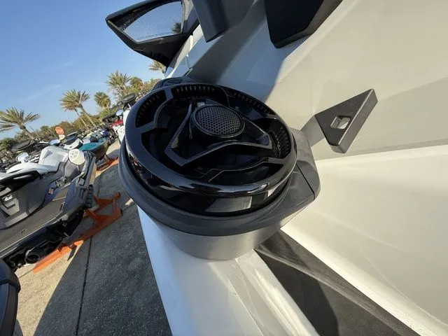 Slide: The Image of 2021 Sea-Doo Fish Pro with iDF and sound system, close-up view. - 5