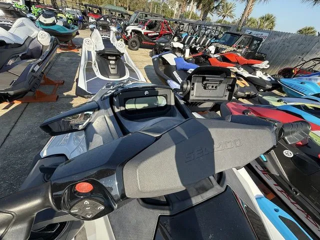 Slide: The Image of 2021 Sea-Doo Fish Pro™ iDF with sound system in a showroom. - 8