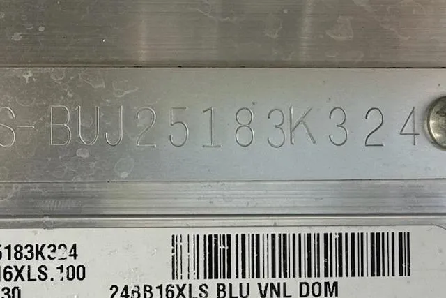 Slide: The Image of 2024 Sun Tracker Bass Buggy 16 XL serial number and barcode detail. - 12