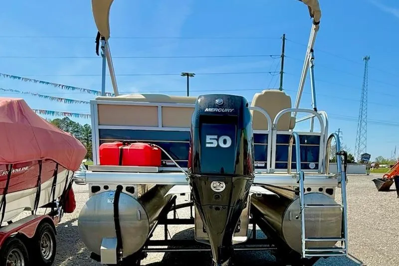 Slide: The Image of 2024 Sun Tracker Bass Buggy 16 XL pontoon boat with Mercury 50 engine. - 3