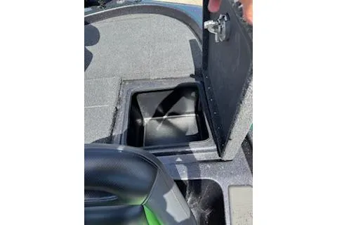 Slide: The Image of 2026 Blazer 595 Pro Elite boat storage compartment with open hatch. - 21