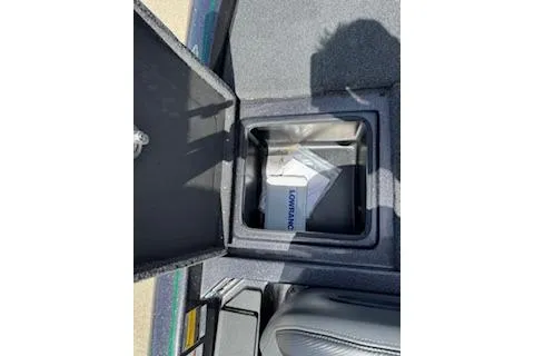 Slide: The Image of Storage compartment in 2026 Blazer 595 Pro Elite boat with Lowrance equipment. - 23