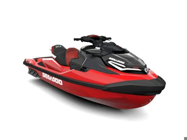 The Image of 2024 Sea-Doo RXT-X 325 in vibrant red, side view. - 1