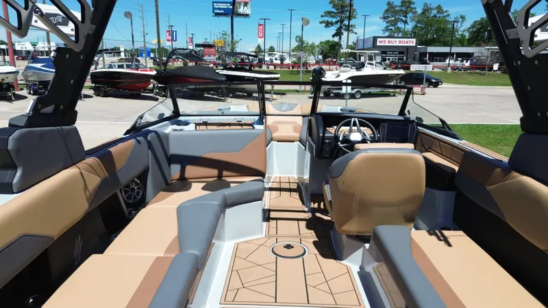 Slide: The Image of Interior of 2024 ATX TYPE S boat, modern seating and helm. - 26