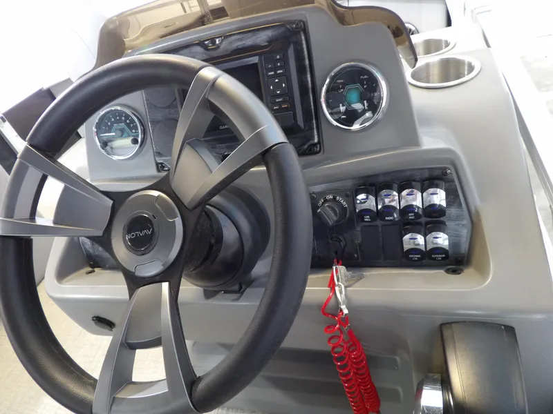 Slide: The Image of Steering console of Avalon Venture 85 Rear Fish 2026. - 10