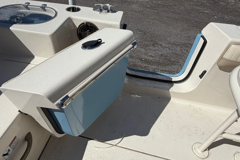 Slide: The Image of 2017 Sea Chaser 24 HFC boat interior with seating and storage compartments. - 48