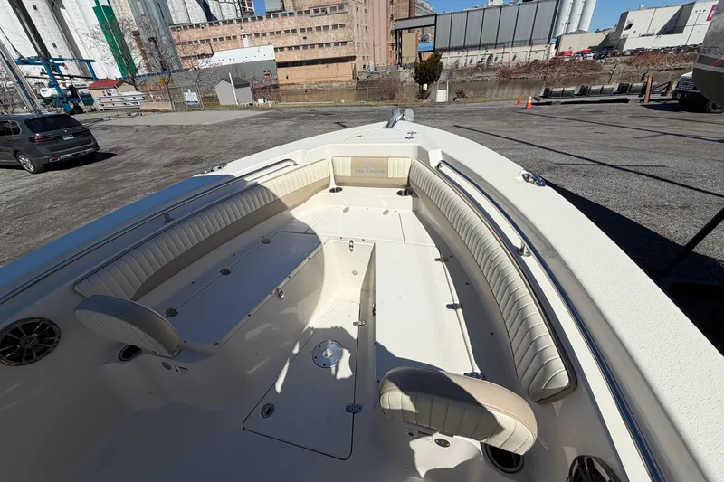 Slide: The Image of 2017 Sea Chaser 24 HFC boat interior with spacious seating and storage. - 56