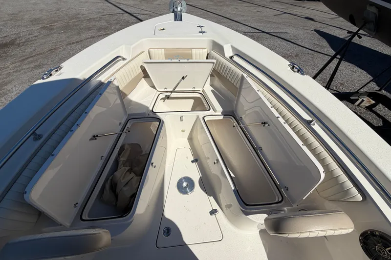 Slide: The Image of 2017 Sea Chaser 24 HFC boat interior with open storage compartments. - 58