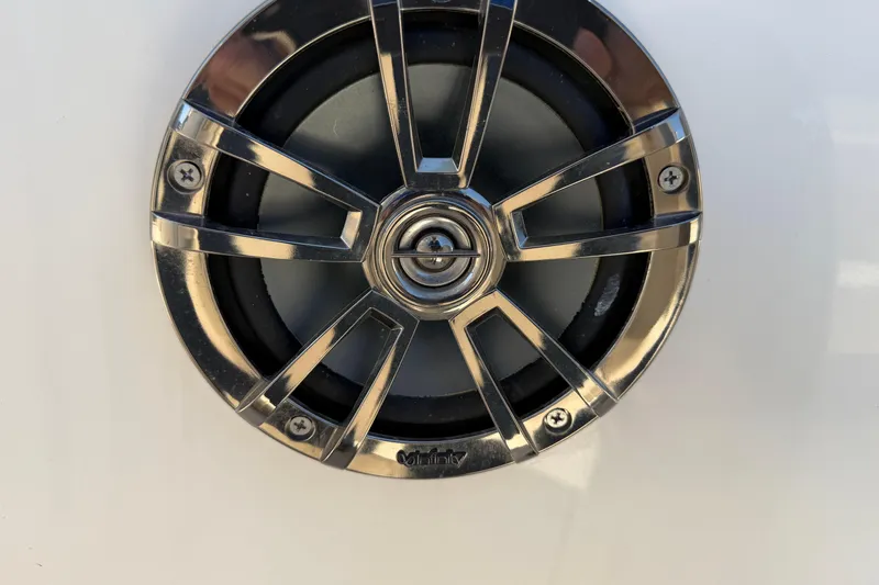 Slide: The Image of Close-up of a speaker on a 2017 Sea Chaser 24 HFC boat. - 71