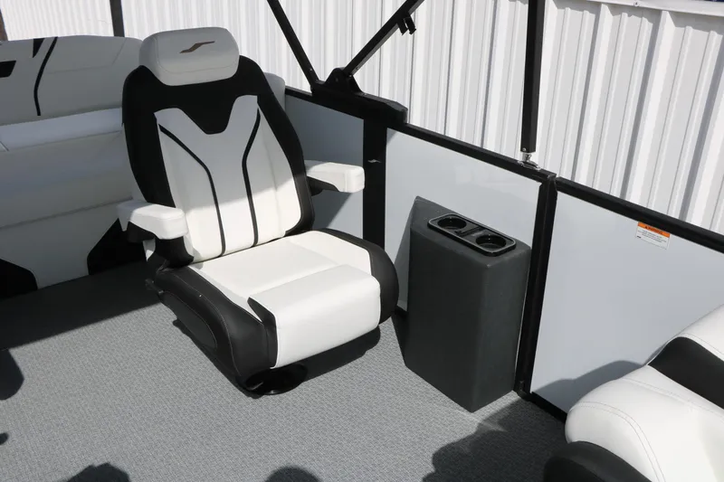 Slide: The Image of Luxury seating in 2026 Evotti 725 CS Tri-Toon boat interior. - 35