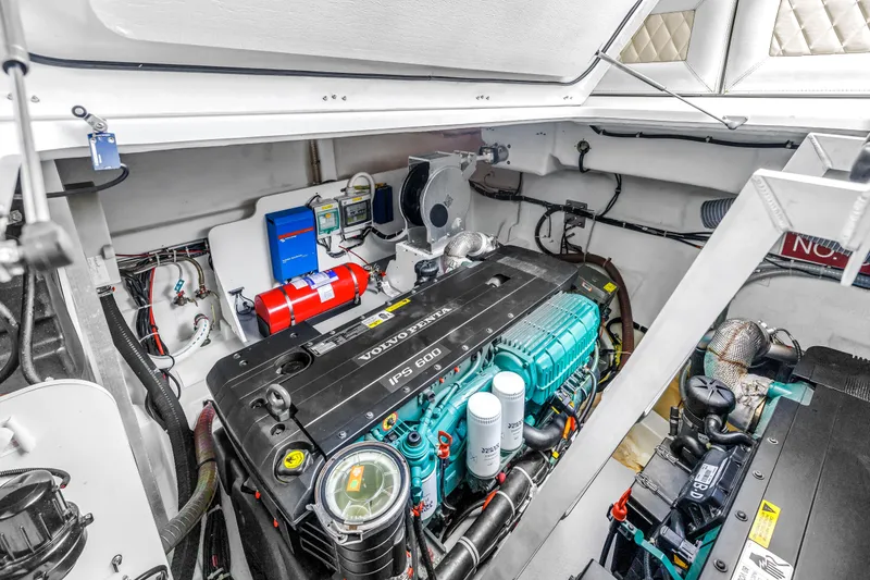 Slide: The Image of Engine room of 2019 Beneteau Gran Turismo 46 with Volvo Penta IPS 600 engine. - 58