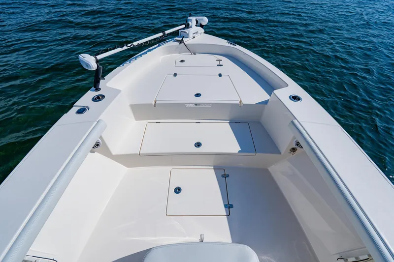 Slide: The Image of 2023 Pathfinder 2700 Open boat deck on calm water. - 28