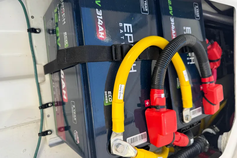 Slide: The Image of Battery compartment of 2026 Cutwater C-248 Coupe with E-Power system. - 17