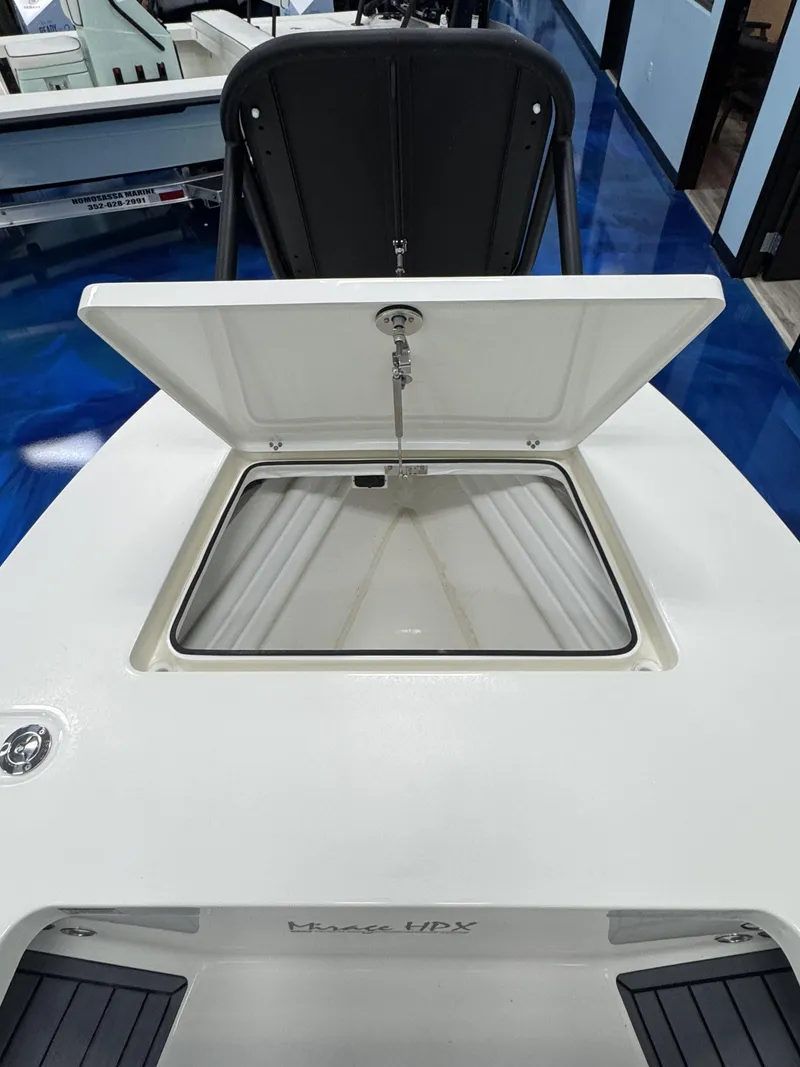 Slide: The Image of Maverick HPX-S 2026 boat with open storage hatch. - 25
