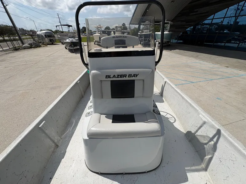 Slide: The Image of 2020 Blazer Bay 2170 boat on parking lot, front view. - 19