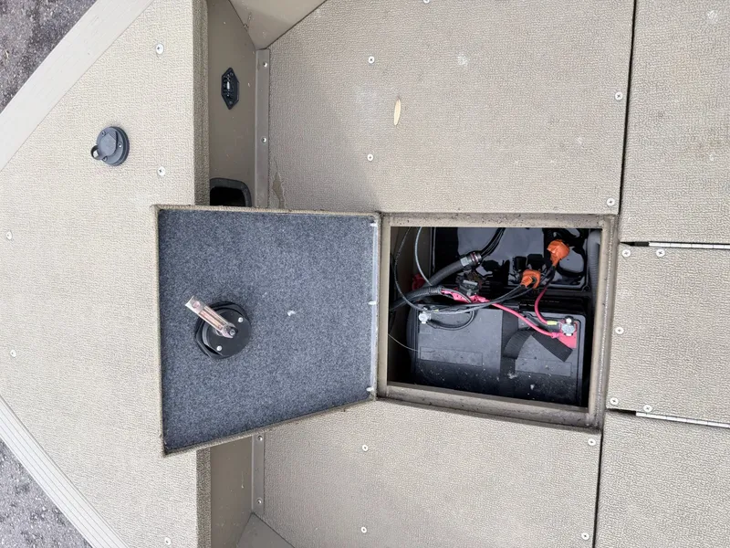 Slide: The Image of Battery compartment of a 2020 G3 Outfitter V177 T boat. - 11