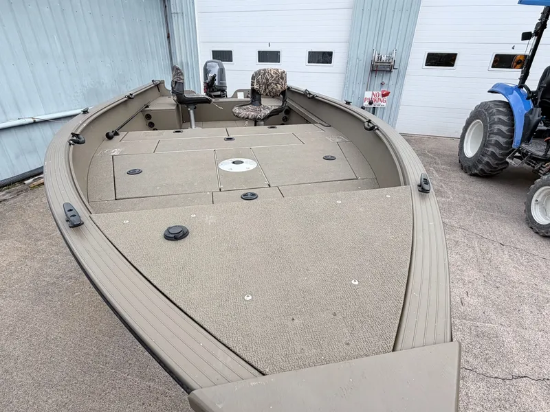 Slide: The Image of 2020 G3 Outfitter V177 T boat with spacious deck and seating. - 23