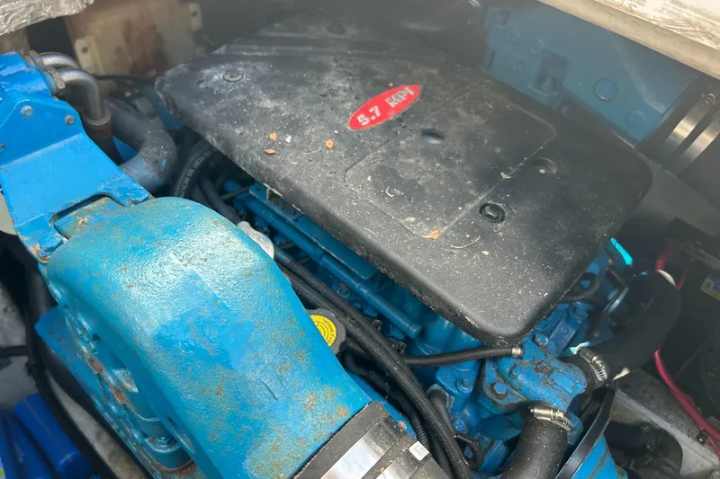 Slide: The Image of Engine compartment of a 2003 Silverton 330 Sport Bridge boat. - 20
