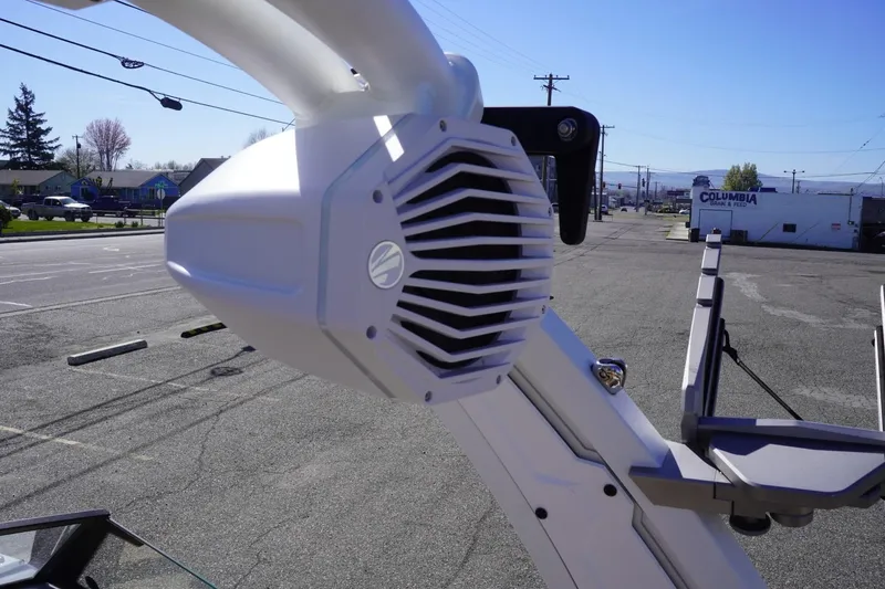 Slide: The Image of Close-up of 2025 Tigé Z3 boat speaker system on a sunny day. - 26