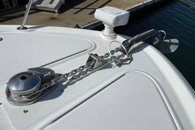 Slide: The Image of Bow of 2007 Sea Ray 440 Express with anchor chain and windlass system. - 7