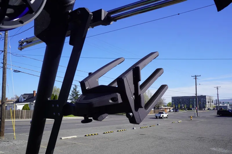 Slide: The Image of Close-up of Axis T235 boat tower accessory against a clear blue sky, 2023 model. - 23