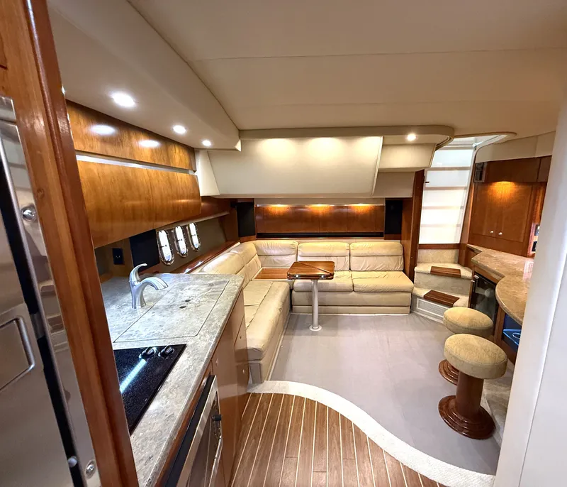Slide: The Image of Interior of 2008 Cruiser Yachts 420 with luxurious design. - 11