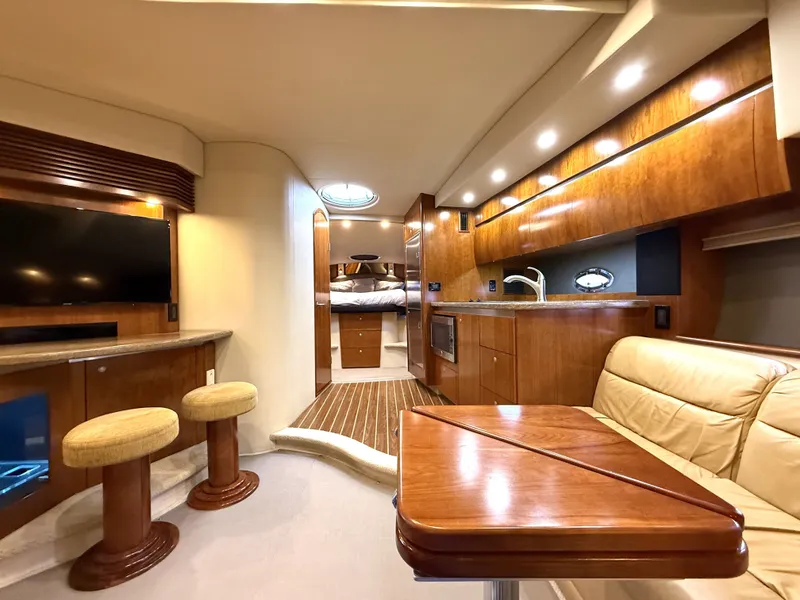 Slide: The Image of Interior of a 2008 Cruiser Yachts 420, luxurious and modern design. - 25