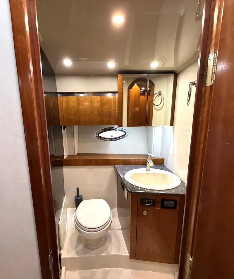Slide: The Image of Luxurious bathroom in a 2008 Cruiser Yachts 420. - 30