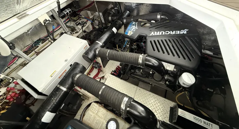 Slide: The Image of Engine room of a 2008 Cruiser Yachts 420 with Mercury engine. - 40