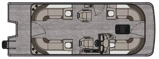Slide: The Image of Layout of Avalon LSZ 23' Quad Lounge Triple-Toon 2026. - 3