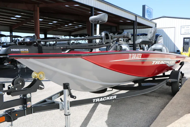 Slide: The Image of 2020 Bass Tracker 175 TXW Tournament Edition boat on trailer. - 6
