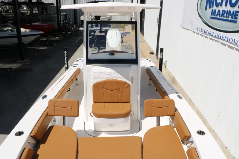 Slide: The Image of Interior view of the 2026 Robalo 246 Cayman boat. - 24