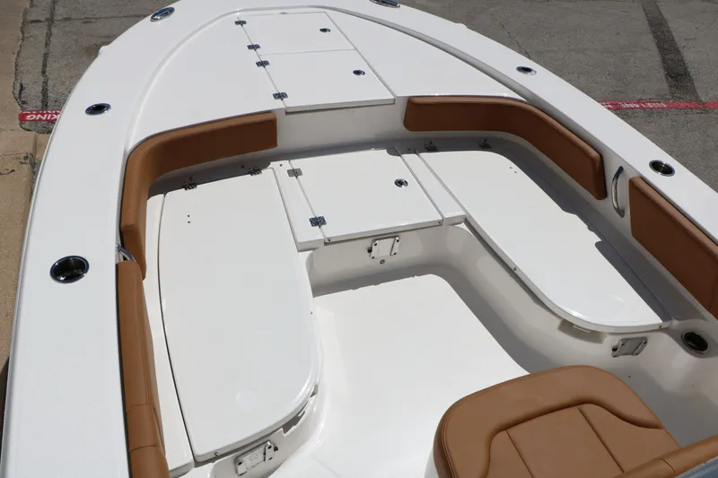 Slide: The Image of Interior view of 2026 Robalo 246 Cayman boat deck. - 42