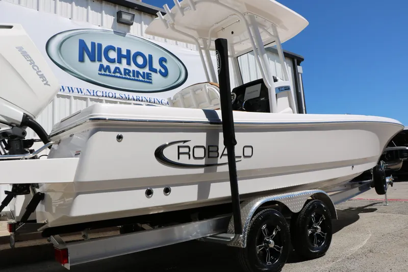 Slide: The Image of 2026 Robalo 246 Cayman boat at Nichols Marine. - 7