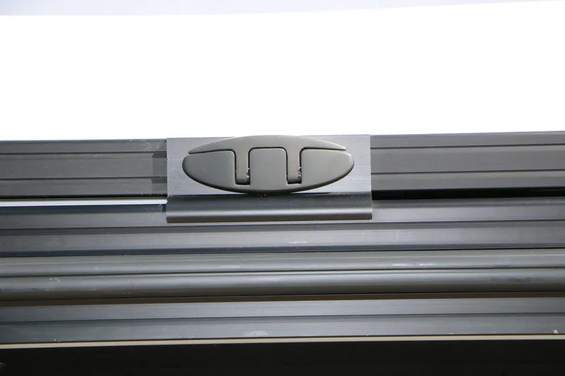 Slide: The Image of Close-up of Evotti 725 CS Tri Toon 2026 boat latch. - 13