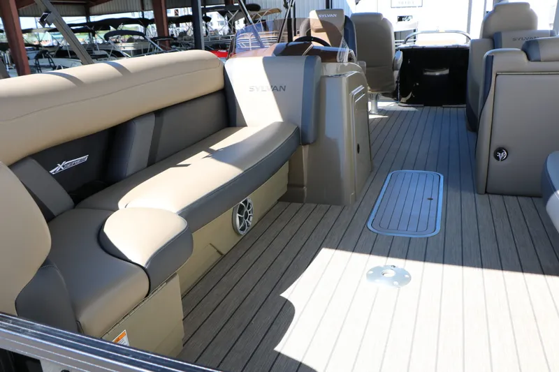 Slide: The Image of Interior of the 2026 Sylvan Mirage X3 Party Fish Tri Toon. - 16