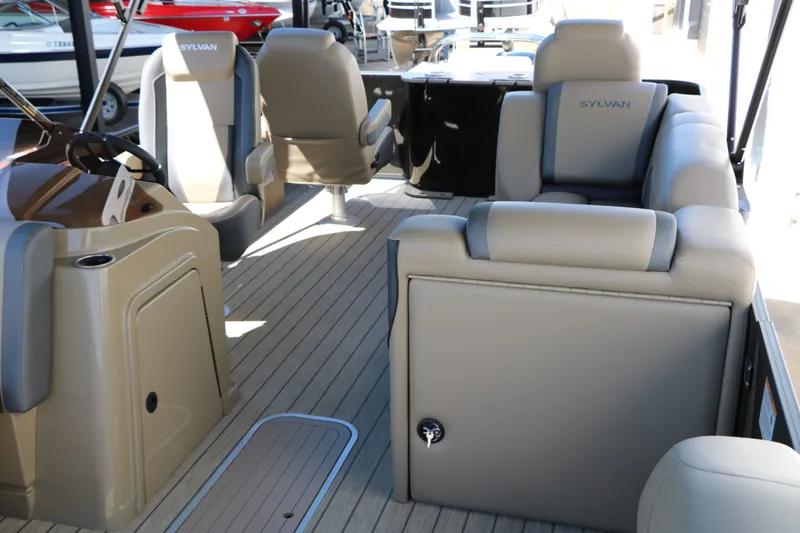 Slide: The Image of Interior of 2026 Sylvan Mirage X3 Party Fish Tri Toon with luxurious seating. - 20