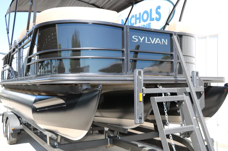 Slide: The Image of 2026 Sylvan Mirage X3 Party Fish Tri Toon on trailer. - 4