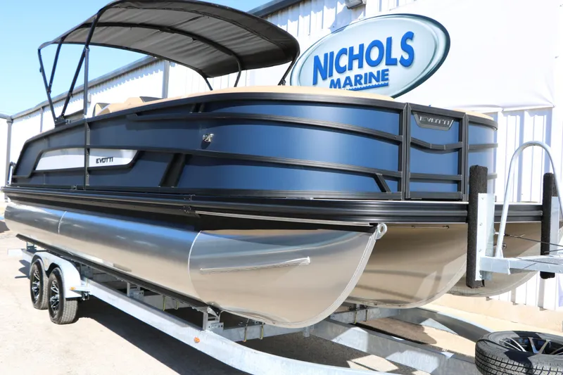 Slide: The Image of 2026 Evotti 525 QL Tri Toon pontoon boat at Nichols Marine. - 4