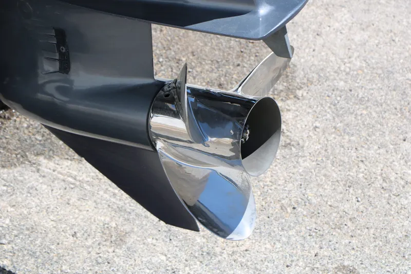 Slide: The Image of Close-up of a 2015 Stingray 192 SC boat propeller. - 13