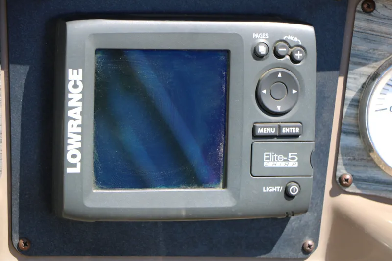 Slide: The Image of Lowrance Elite-5 CHIRP on 2015 Stingray 192 SC boat. - 42
