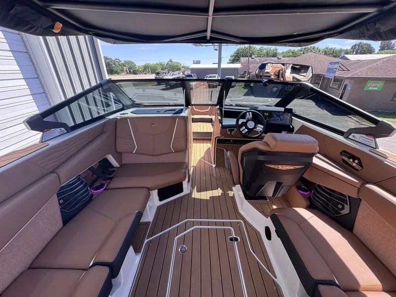 Slide: The Image of Interior of 2026 Nautique Super Air Nautique G25 with luxurious seating. - 5