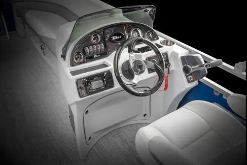 Slide: The Image of Interior view of 2019 Tahoe Pontoon GT CC Fish boat. - 5