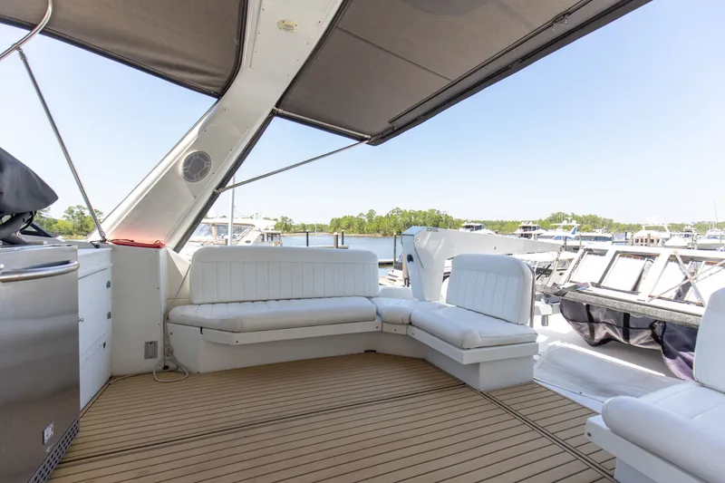 Slide: The Image of Deck area of Navigator 5600 Sundance Pilothouse yacht, year 1997. - 47