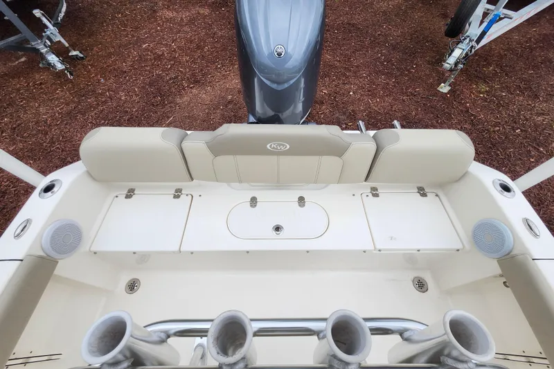 Slide: The Image of 2024 Key West 189 FS boat interior with seating and storage compartments. - 31