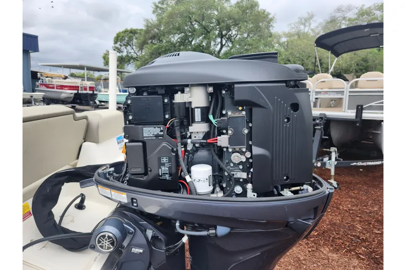 Slide: The Image of 2024 Key West 189 FS boat engine, detailed view of internal components. - 40