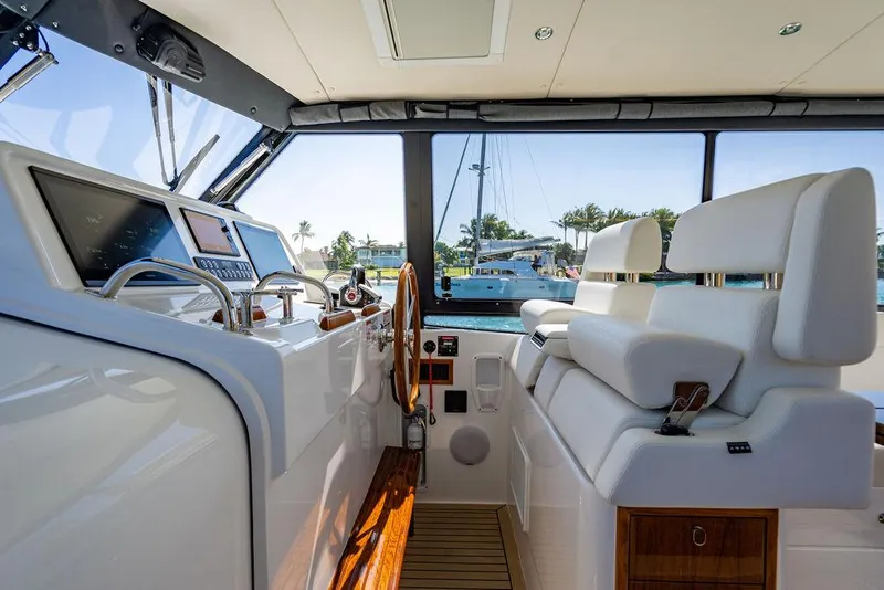 Slide: The Image of Interior of 2024 MJM 4 yacht with modern helm console. - 33