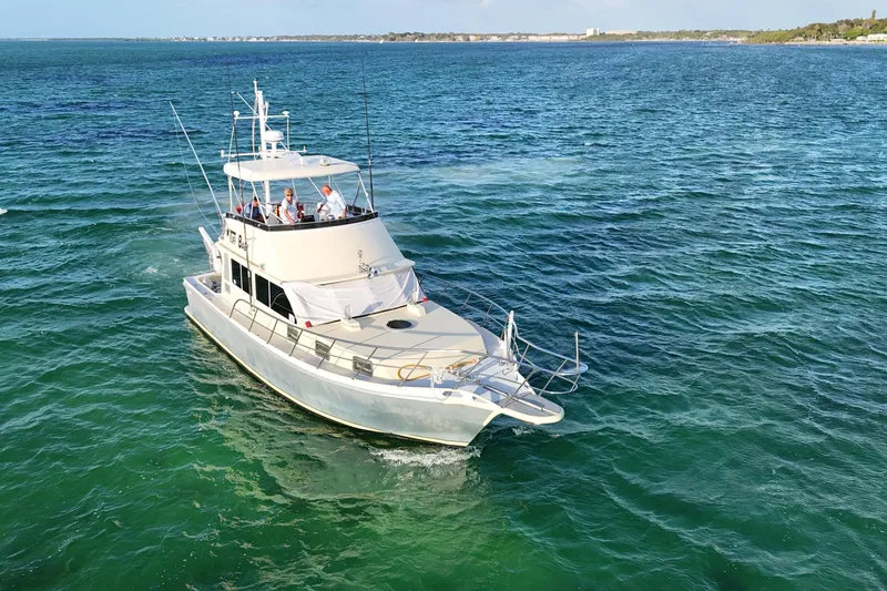 Slide: The Image of Custom 1999 Anderson Downeast Aluminum Fast Trawler cruising on open water. - 2