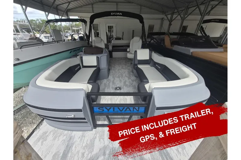 The Image of 2026 Sylvan R-22 LZ DH pontoon boat with trailer, GPS, and freight included. - 0