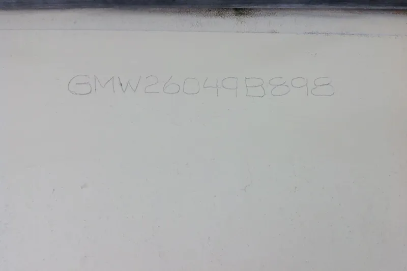 Slide: The Image of Hull identification number on 1998 General Marine Custom Downeast boat. - 8